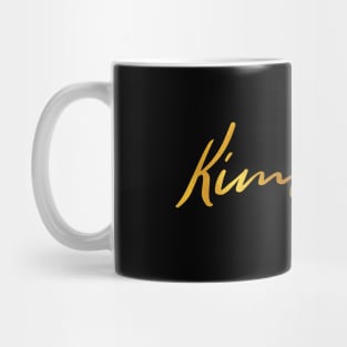Kimberly Name Hand Lettering in Faux Gold Letters Mug